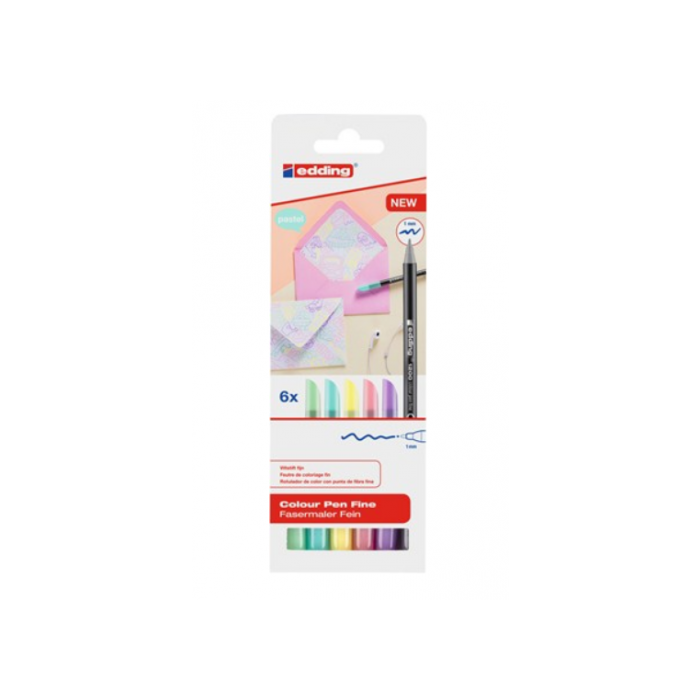 Rotulador Edding Punta Fibra 1200 Pastel Punta Redonda 1 mm Estuche De 6 Unidades Colores Surtidos Rotulador Edding Punta Fibra 1200 Pastel Punta Redonda 1 mm Estuche De 6 Unidades Colores Surtidos