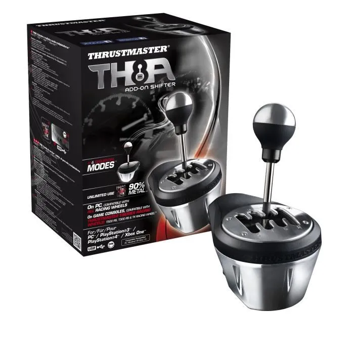 Thrustmaster TH8A SHIFTER ADD-ON Palanca de Cambios para PC, PS4, Xbox One con Tecnología HallEffect, Mecanismo Metálico