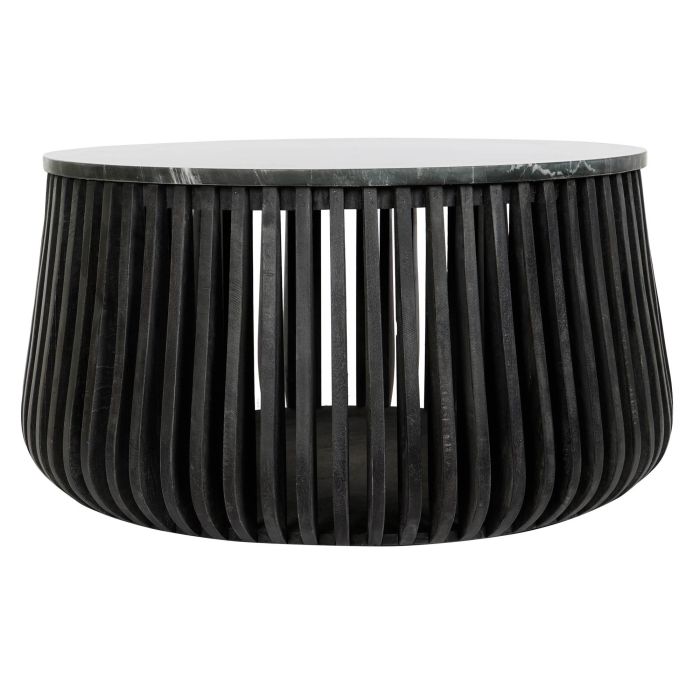 Mesa auxiliar DKD Home Decor Negro Mármol 90 x 90 x 45 cm Madera de mango 2