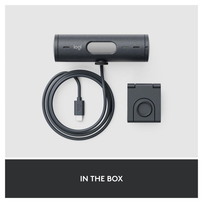 Logitech Brio 500 Webcam Full HD 1080p, Campo Visual Ajustable 90°/78°/65°, Enfoque Automático, Grafito