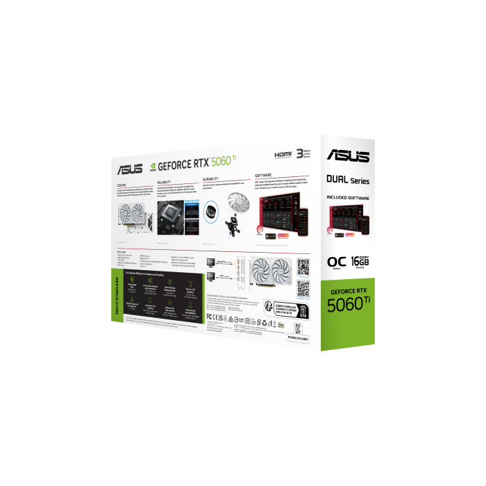 ASUS RTX5060TI-O16G-WHITE NVIDIA GeForce RTX 5060 Ti 16 GB GDDR7 Tarjeta Gráfica Blanca con 2 Ventiladores 15 ASUS RTX5060TI-O16G-WHITE NVIDIA GeForce RTX 5060 Ti 16 GB GDDR7 Tarjeta Gráfica Blanca con 2 Ventiladores 15