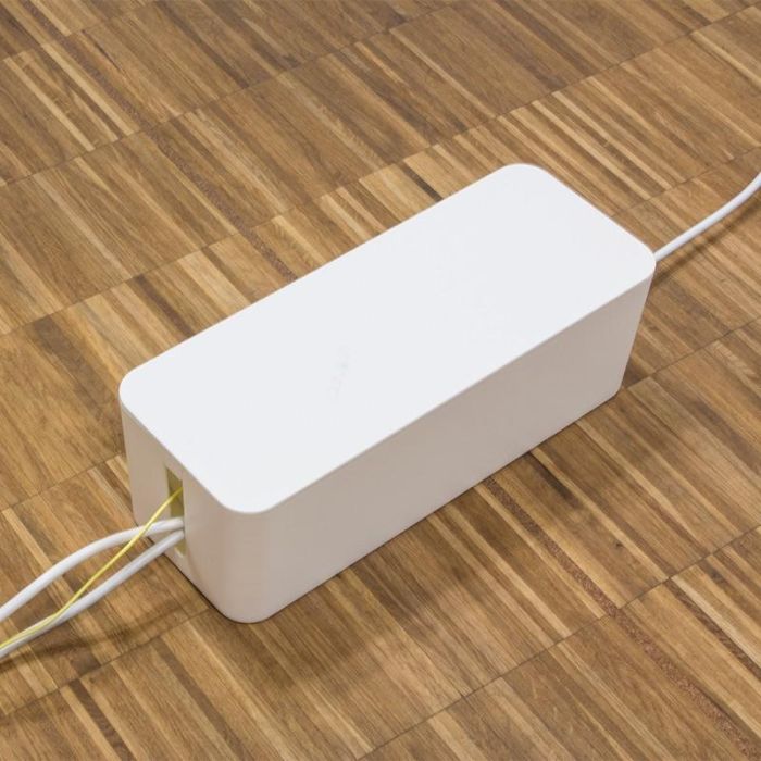 LogiLink KAB0063 Caja de Gestión de Cables Grande 407x157x133.5mm Blanco Plástico Organizador 4