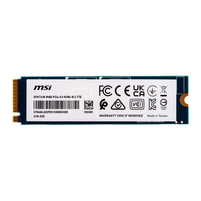 MSI MSI1693465238588 SPATIUM M450 SSD Interno 1TB PCIe 4.0 NVMe M.2 22