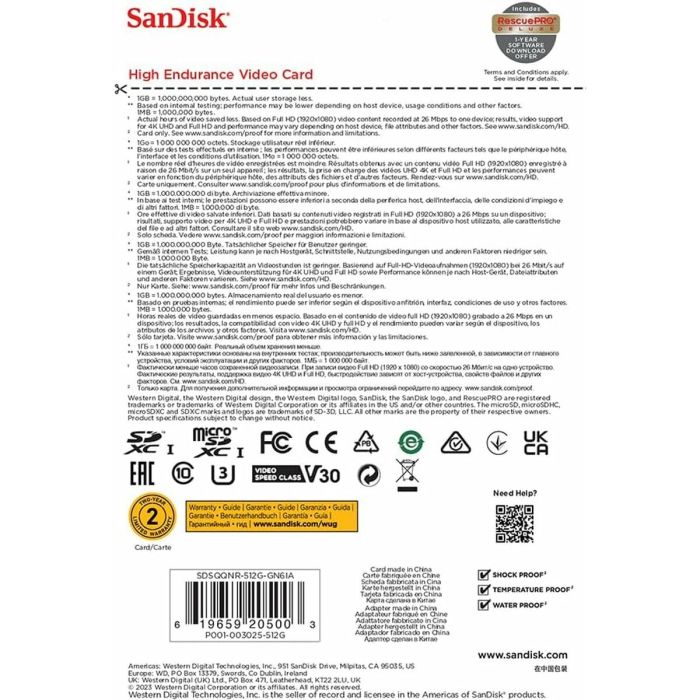 Tarjeta Micro SD SanDisk SDSQQNR-512G-GN6IA 512 GB 1
