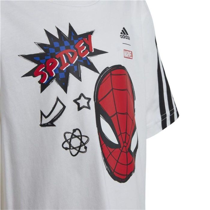 Camiseta de Manga Corta Infantil Adidas Marvel Spider-Man Blanco 2