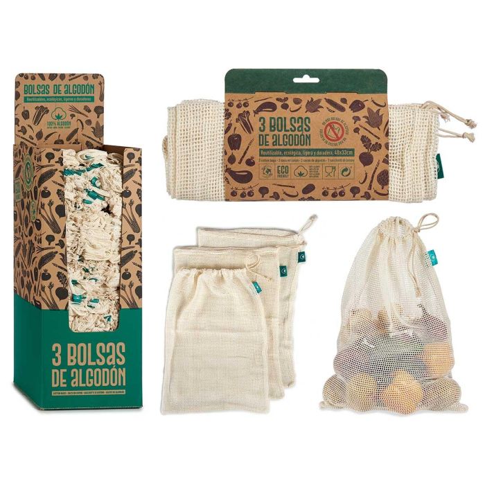 Bolsa de Algodón 120 Unidades - Arte Regal - 5x48x33 cm - Blanco (120 Unidades) Bolsa de Algodón 120 Unidades - Arte Regal - 5x48x33 cm - Blanco (120 Unidades)