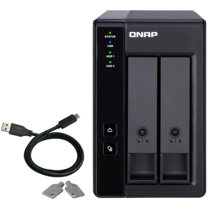 QNAP TR-002 DAS Caja de Expansión de Almacenamiento 2 Bahías 3.5"/2.5" SATA USB-C 3.2 Gen 2 con RAID de Hardware Tipo Torre 0 QNAP TR-002 DAS Caja de Expansión de Almacenamiento 2 Bahías 3.5"/2.5" SATA USB-C 3.2 Gen 2 con RAID de Hardware Tipo Torre 0