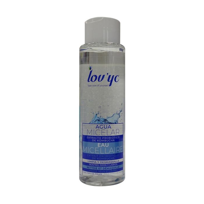 LOVYC Probiótico Kombucha Agua Micelar Rostro Ojos y Labios 500 ml