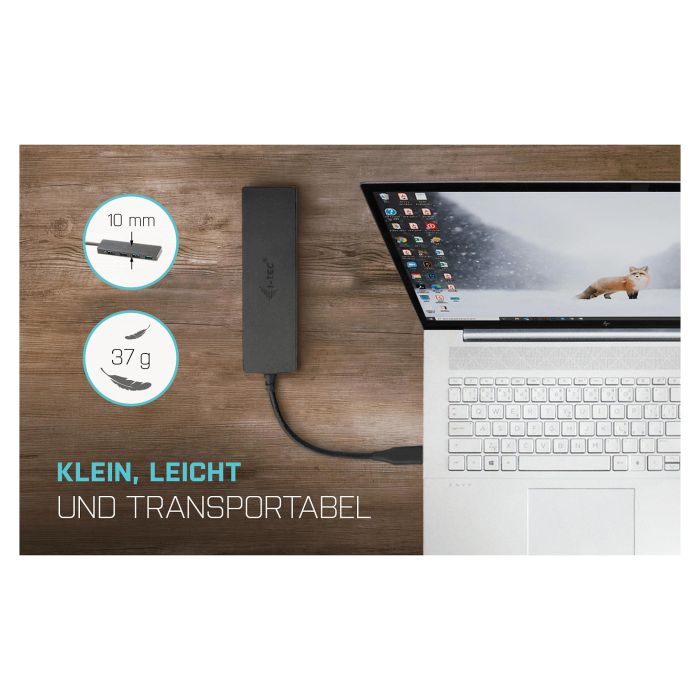 i-tec ADVANCE Series HUB - Concentrador USB-C Delgado con 4 Puertos USB 3.0 para Portátil, MacBook, Tableta y Dispositivos con conector USB-C o Thunderbolt 3 i-tec ADVANCE Series HUB - Concentrador USB-C Delgado con 4 Puertos USB 3.0 para Portátil, MacBook, Tableta y Dispositivos con conector USB-C o Thunderbolt 3