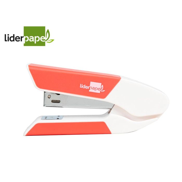 Grapadora Liderpapel Con Regalo De Extraegrapas Y Caja De 1000 grapas 26-6 Capacidad 20H Color Coral