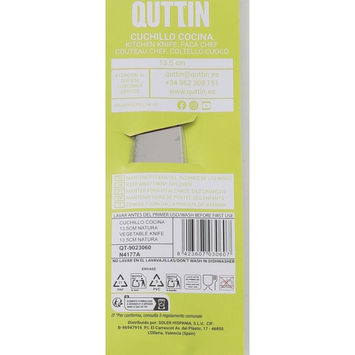 Cuchillo de cocina Natura 13.5 cm - Quttin (36 Unidades) 3 Cuchillo de cocina Natura 13.5 cm - Quttin (36 Unidades) 3