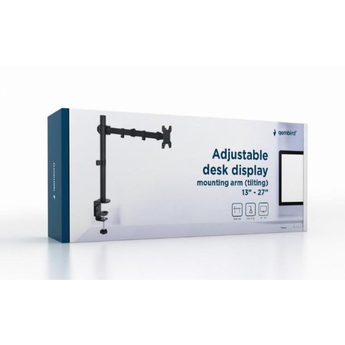 Gembird Soporte para Monitor de PC 13-27" (hasta 8 kg) - Sostén Pantallas con Brazo Articulado