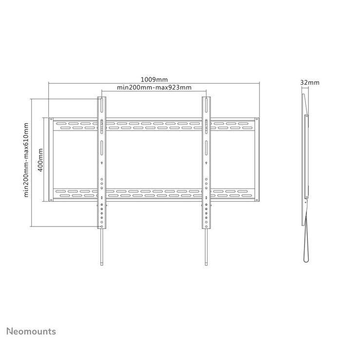Neomounts LFD-W1000 Soporte Fijo de Pared para TV/Monitor Plano 60-100" | Max 125kg | VESA 200x200-900x600 | Profundidad 3.2cm | Negro 6 Neomounts LFD-W1000 Soporte Fijo de Pared para TV/Monitor Plano 60-100" | Max 125kg | VESA 200x200-900x600 | Profundidad 3.2cm | Negro 6