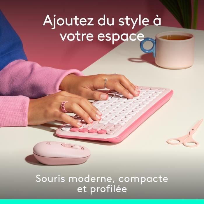 Ratón Bluetooth Inalámbrico Logitech Pop Rosa 1 Ratón Bluetooth Inalámbrico Logitech Pop Rosa 1