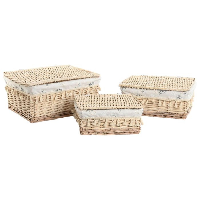 Cesta Ropa Shabby DKD Home Decor Natural 33 x 20 x 42 cm Set de 3 Cesta Ropa Shabby DKD Home Decor Natural 33 x 20 x 42 cm Set de 3