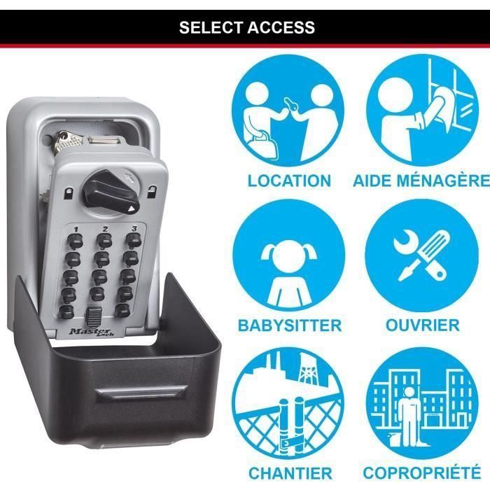 MASTER LOCK Caja de llaves segura certificada - Formato XL - Caja fuerte de llaves - Seguridad profesional 1