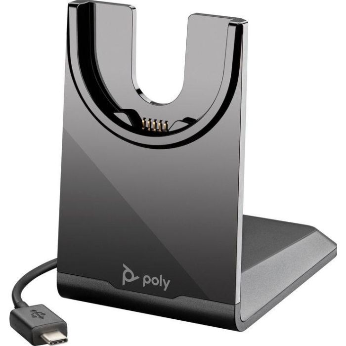 Poly 77Z31AA Auriculares Inalámbricos Voyager 4320 con Adaptador BT700, Base de Carga y Micrófono. Bluetooth. 24h Autonomía, Alcance 50m. Negro 1
