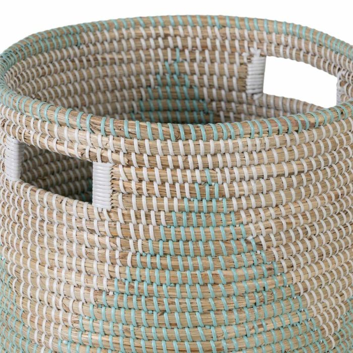 Juego de Cestos 38 x 38 x 50 cm Natural Gris Fibra natural (2 Piezas) 7