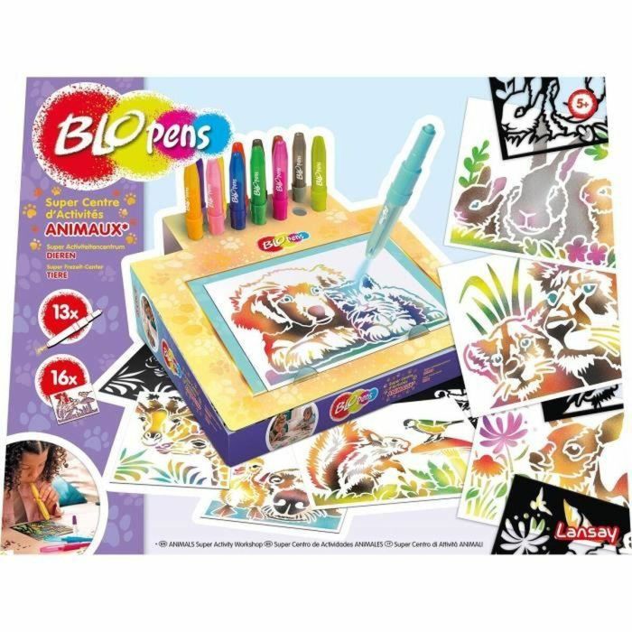 Lansay LAN3181860234303 Juego de Colorear Blopens Animals - 16 Plantillas - Lavable - A partir de 5 Años 2