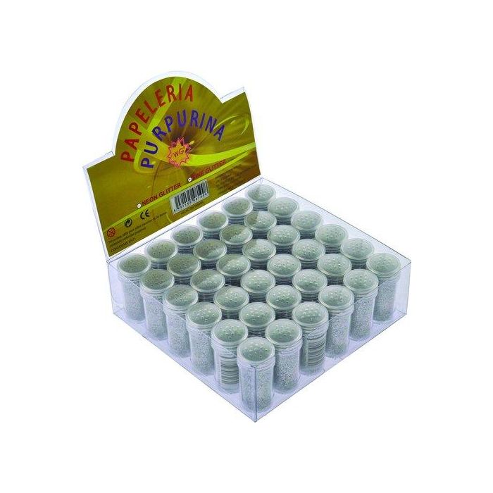 Purpurina Abaco (Bote) Plata Expositor De 36