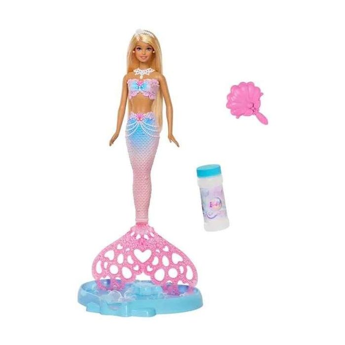 Muñeca sirena barbie fantasía pompas de jabón 32x25x6 cm 3