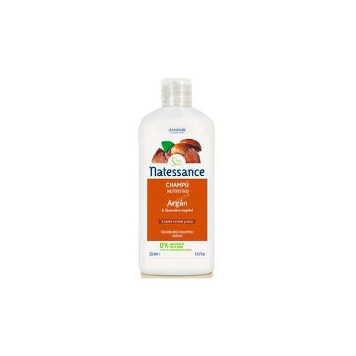 NATESSANCE Champú Argán Nutrición Intensa 250ml para Cabello, Aporta Suavidad, Brillo y Protección, Testado Dermatológicamente