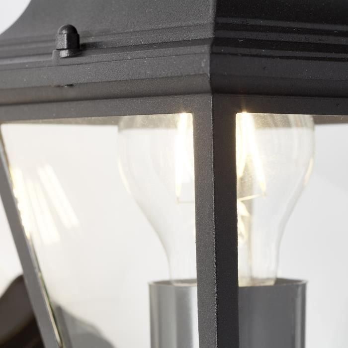 Lámpara de pared exterior radiante brillante Nissie Black E27 1x60W 2 Lámpara de pared exterior radiante brillante Nissie Black E27 1x60W 2