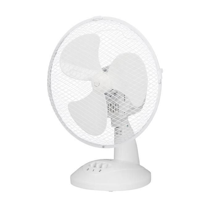 Ventilador de mesa OCEANIC - 30W - Diámetro 23 cm - 2 velocidades - Oscilante - Blanco 1