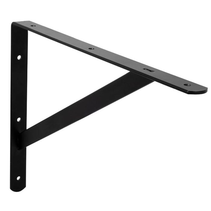HERRAJES ALK Escuadra de Refuerzo Dory - Ancho Externo 400mm - Acabado Negro