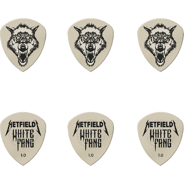 Dunlop Púas James Hetfield White Fang Caja de 6 Unidades 1mm 2