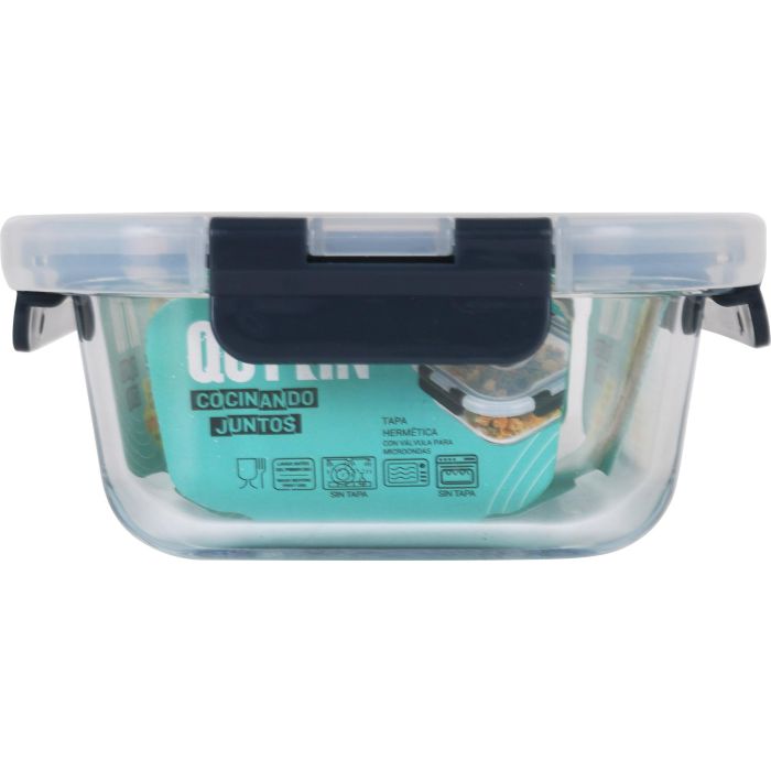 Fiambrera rectangular con tapa Quttin 18.4x14 cm - 600 cc (6 Unidades) 2