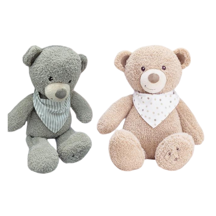 DKD Home Decor Peluche Oso Infantil Poliéster Gris Marrón 10 x 35 x 35 cm (4 Unidades)