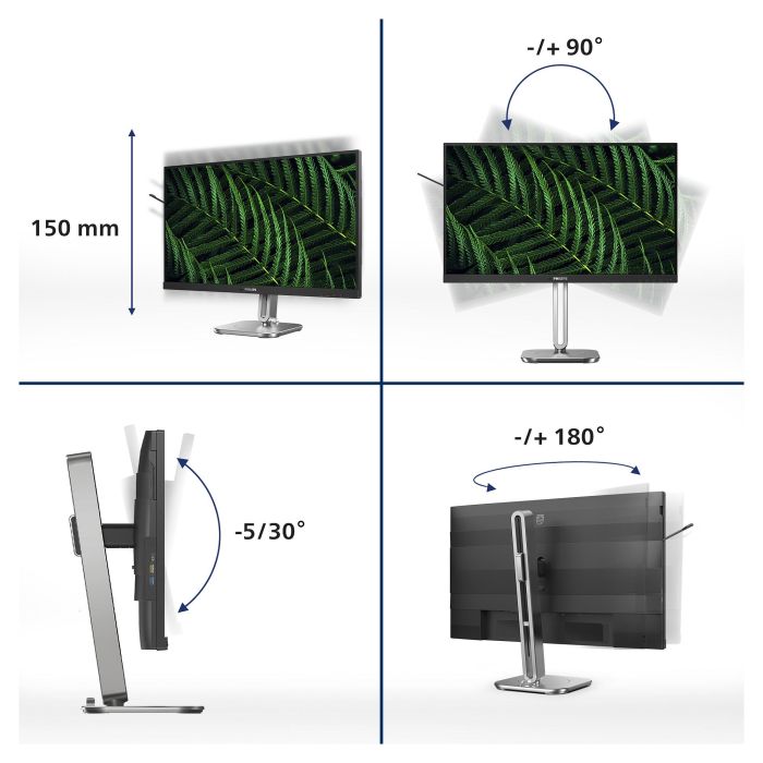 Philips 27B2G5500 Monitor de 27 Pulgadas Quad HD IPS 100Hz 4ms Antracita 2xHDMI DP USB 9