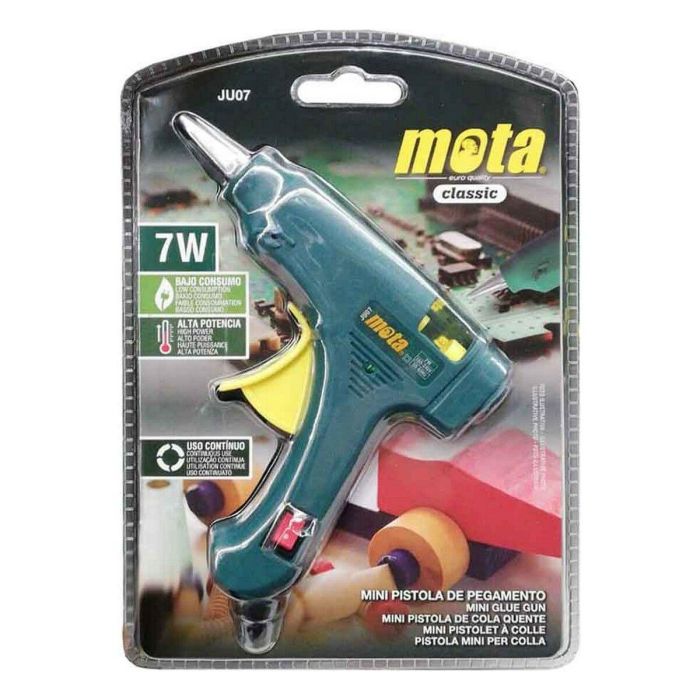 Mota Herramientas Ju07 Mini Pistola de Pegamento de Silicona 7W para Barras Ø7mm x 110mm