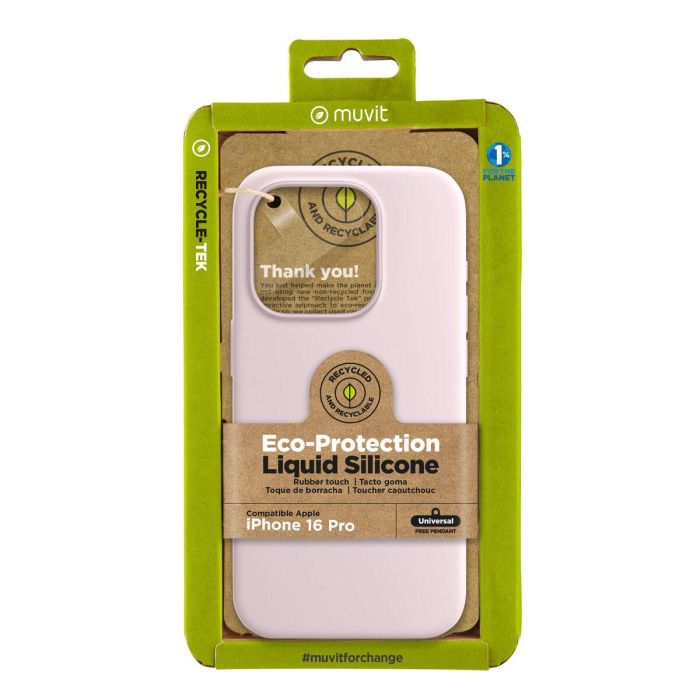 Muvit Funda Recycletek Liquid Silicone para Apple ECO Certificada GRS Antihuellas Antideslizante Interior Microfibra Protección Caídas 4