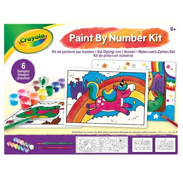 Crayola Kit de Pintura por Números con 6 Plantillas para Niños a Partir de 5 Años 2 Crayola Kit de Pintura por Números con 6 Plantillas para Niños a Partir de 5 Años 2