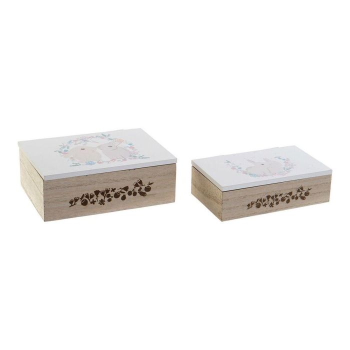 Juego de Cajas Decorativas DKD Home Decor Madera MDF (17 x 12 x 6 cm) 2