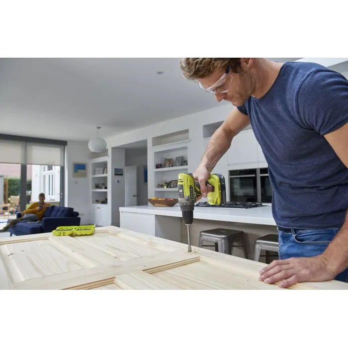 Ryobi Taladro Atornillador Inalámbrico R18DD3-215S 18V con 2 Baterías 1.5 Ah, Cargador y Bolsa de Transporte - Kit Completo