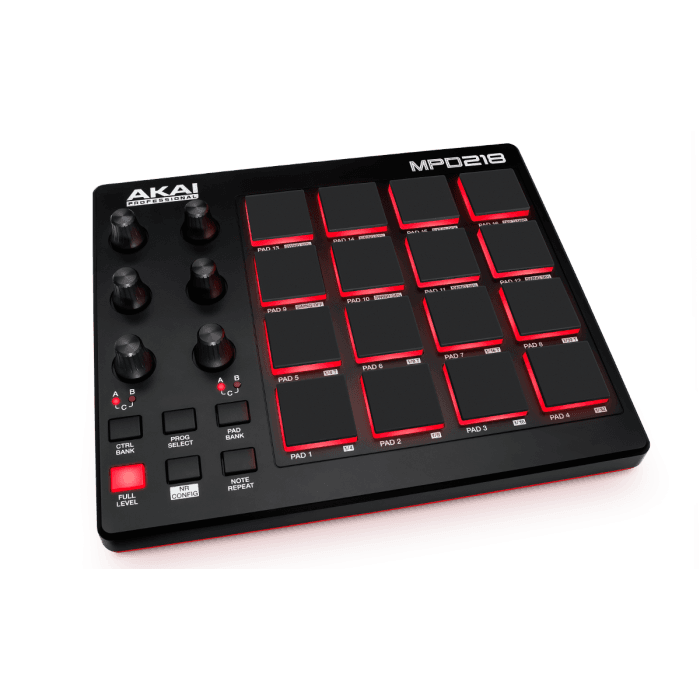 AKAI PRO MPD-218 Controlador USB con 16 pads MPC Retroiluminados y 48 Pads Asignables para Mac y PC, Alimentado por USB 1