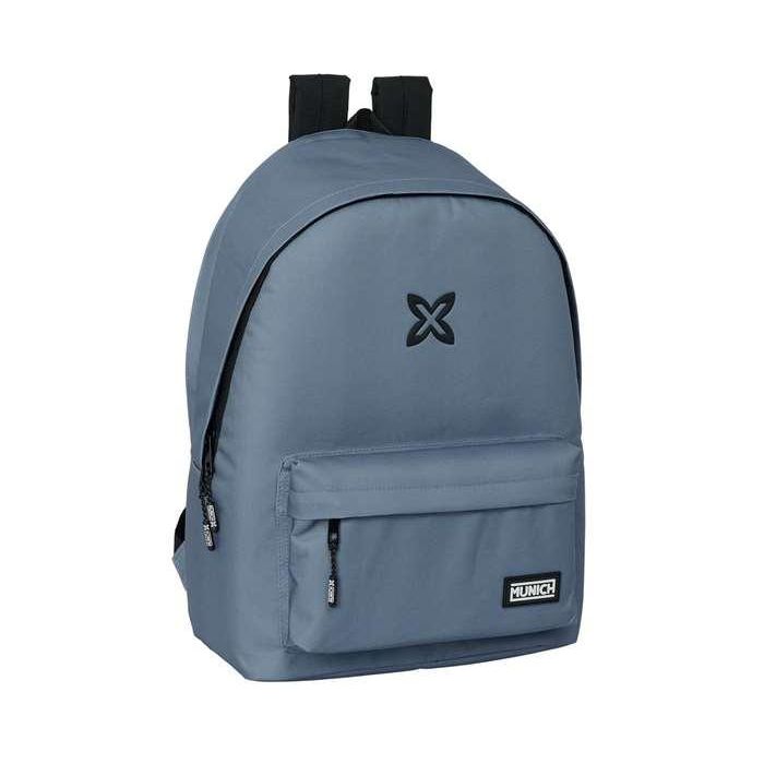 Safta Mochila Doble Portátil 15,6"+USB Munich Básicos Gris 31x44x18 cm