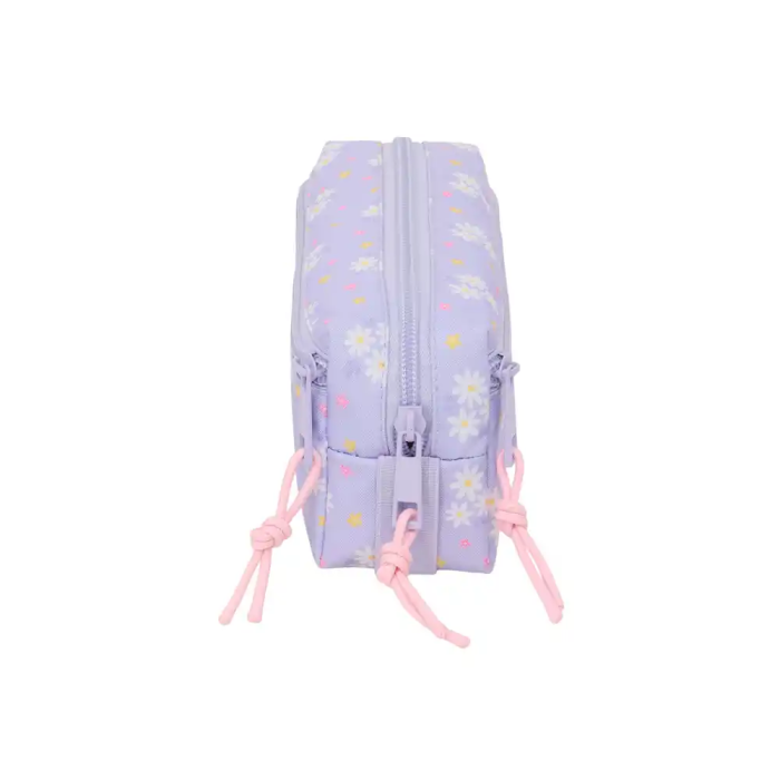 Safta Estuche Portatodo Triple Bolso Escolar Pequeño Colección Bouquet Dimensiones 85x220x60 mm 2