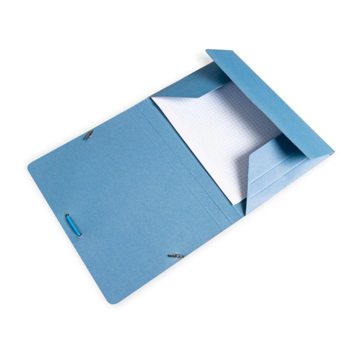 Carpeta Liderpapel Gomas Cuarto 3 Solapas Carton Pintado Azul 7