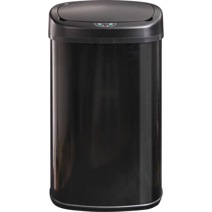 BATIMEX Cubo de basura automático de cocina - Acero inoxidable - Negro - 58L - MAJESTIC 1