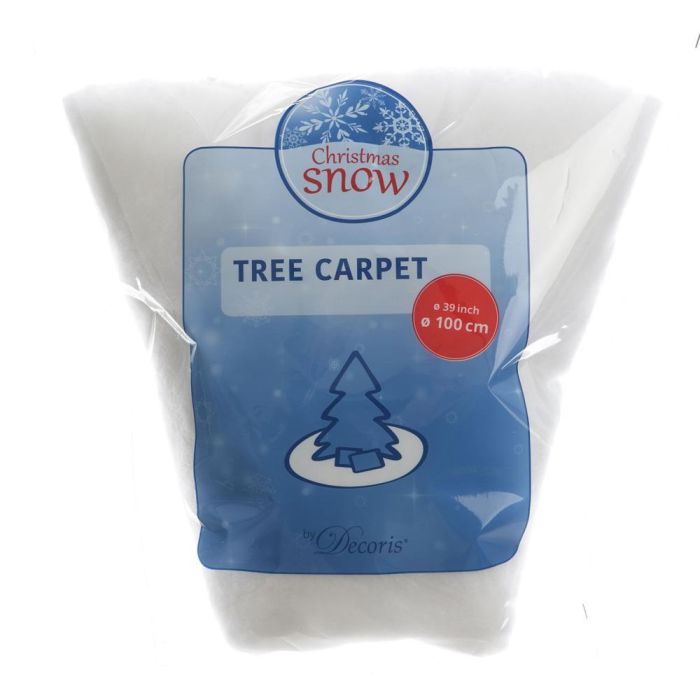 Decoris Base decorativa redonda para árbol de navidad efecto nieve, poliéster, Ø100cm