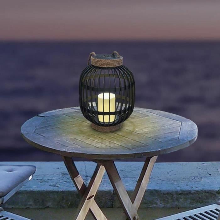 Lumisky LUM3760119730201 Farol Solar Decorativo FIDJY, 30 cm Alto, Mango Cuerda Efecto Vela, LED Blanco Cálido 1 Lumisky LUM3760119730201 Farol Solar Decorativo FIDJY, 30 cm Alto, Mango Cuerda Efecto Vela, LED Blanco Cálido 1