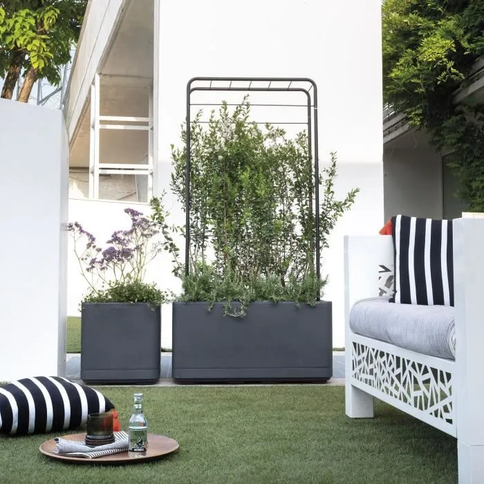 Deroma Maceta Cubo 9HN14SZ Antracita Con Reserva de Agua Ruedas 38 cm 2 Deroma Maceta Cubo 9HN14SZ Antracita Con Reserva de Agua Ruedas 38 cm 2