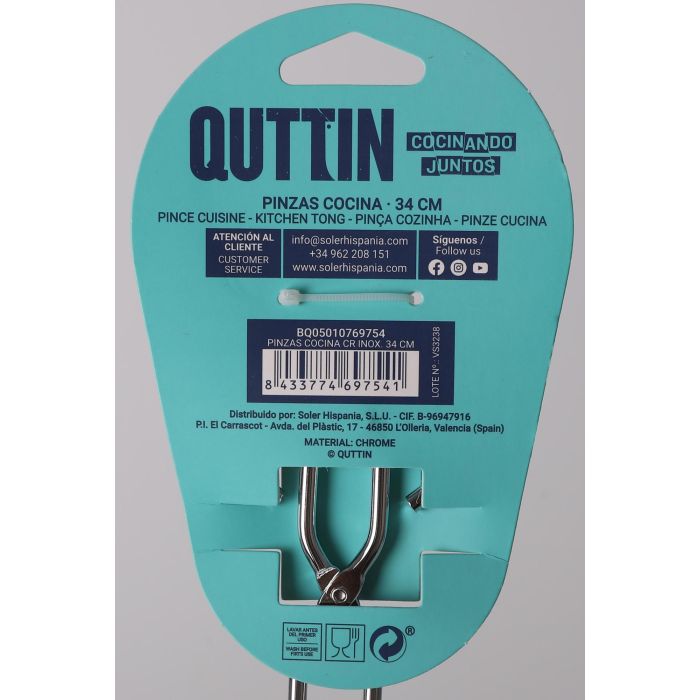 Pinzas de cocina en acero inoxidable 35 cm Quttin (24 Unidades) 7 Pinzas de cocina en acero inoxidable 35 cm Quttin (24 Unidades) 7