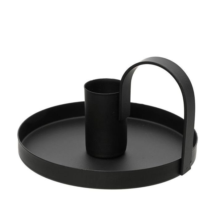 Basics Candelero de Hierro Negro Mate, Forma Redonda, Ø10x6cm 0 Basics Candelero de Hierro Negro Mate, Forma Redonda, Ø10x6cm 0