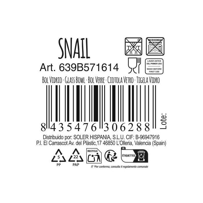 La Mediterranea Bol para Snacks de Colores Diseño "Snail" con Diámetro de 13,5 cm y una Altura de 5,2 cm (48 Unidades) 3