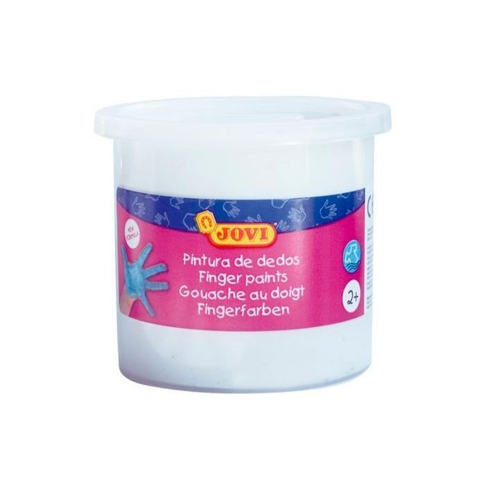 Jovi Estuche 5 Botes Pintura De Dedos 125 mL Blanco - Pintura No Tóxica, Lavable y Fácil de Limpiar